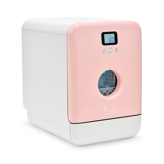 Lave-vaisselle Bob : Châssis blanc - porte rose